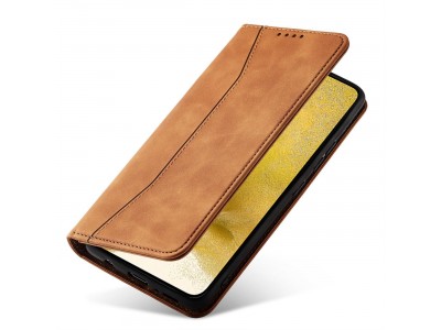 Magnet Fancy Case (hned�) - Pe�a�enkov� puzdro s magnetick�m zatv�ran�m na Samsung Galaxy S23