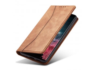 Magnet Fancy Case (hned�) - Pen�enkov� pouzdro s magnetick�m zatv�ran�m na Samsung Galaxy S22 Ultra