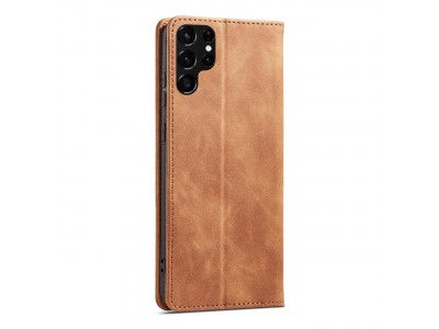 Magnet Fancy Case (hned�) - Pen�enkov� pouzdro s magnetick�m zatv�ran�m na Samsung Galaxy S22 Ultra