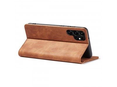 Magnet Fancy Case (hned�) - Pen�enkov� pouzdro s magnetick�m zatv�ran�m na Samsung Galaxy S22 Ultra