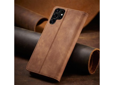 Magnet Fancy Case (hned�) - Pen�enkov� pouzdro s magnetick�m zatv�ran�m na Samsung Galaxy S22 Ultra