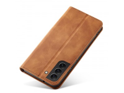 Magnet Fancy Case (hned�) - Pe�a�enkov� puzdro s magnetick�m zatv�ran�m na Samsung Galaxy S23 Ultra