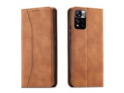 Magnet Fancy Case (hned) - Peaenkov puzdro s magnetickm zatvranm na Xiaomi Redmi Note 11