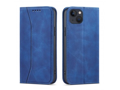 Magnet Fancy Case (modr�) - Pe�a�enkov� puzdro s magnetick�m zatv�ran�m na iPhone 13 mini