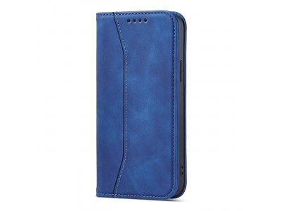 Magnet Fancy Case (modr�) - Pe�a�enkov� puzdro s magnetick�m zatv�ran�m na iPhone 13 mini