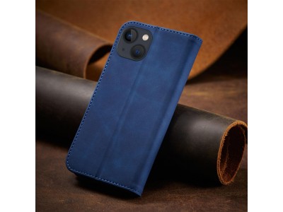 Magnet Fancy Case (modr�) - Pe�a�enkov� puzdro s magnetick�m zatv�ran�m na iPhone 13 mini