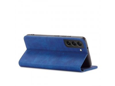 Magnet Fancy Case (modr�) - Pen�enkov� pouzdro s magnetick�m zatv�ran�m na Samsung Galaxy S22