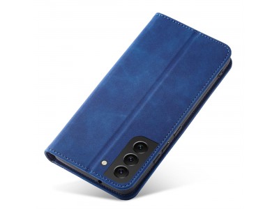 Magnet Fancy Case (modr) - Peaenkov puzdro s magnetickm zatvranm na Samsung Galaxy S22