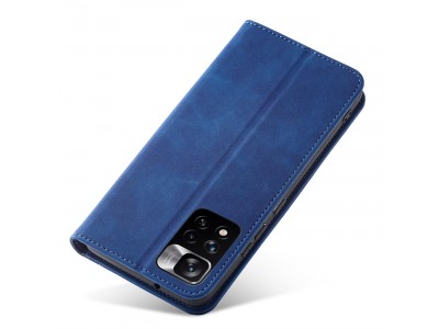 Magnet Fancy Case (modr�) - Pe�a�enkov� puzdro s magnetick�m zatv�ran�m na Xiaomi Redmi Note 11
