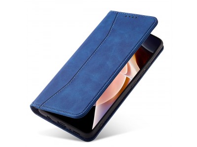 Magnet Fancy Case (modr�) - Pe�a�enkov� puzdro s magnetick�m zatv�ran�m na Xiaomi Redmi Note 11