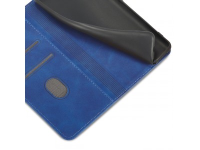 Magnet Fancy Case (modr�) - Pe�a�enkov� puzdro s magnetick�m zatv�ran�m na Xiaomi Redmi Note 11