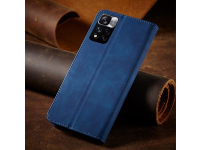 Magnet Fancy Case (modr�) - Pe�a�enkov� puzdro s magnetick�m zatv�ran�m na Xiaomi Redmi Note 11