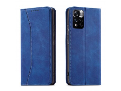 Magnet Fancy Case (modrá) - Peňaženkové puzdro s magnetickým zatváraním na Xiaomi Redmi Note 11 Pro