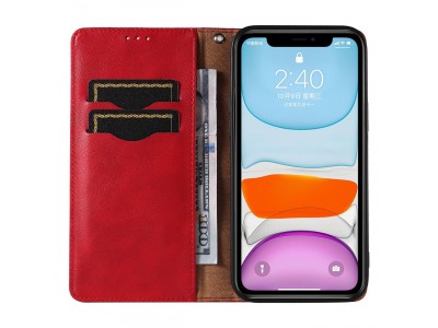 Magnet Strap Wallet Case (�erven�) - Magnetick� pe�a�enkov� puzdro na iPhone 13