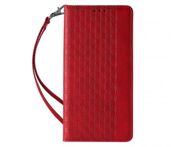 Magnet Strap Wallet Case (�erven�) - Magnetick� pe�a�enkov� puzdro na iPhone 13 Pro Max