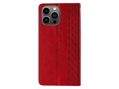 Magnet Strap Wallet Case (�erven�) - Magnetick� pe�a�enkov� puzdro na iPhone 13 Pro Max