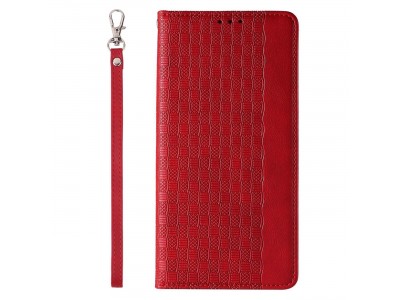 Magnet Strap Wallet Case (�erven�) - Magnetick� pe�a�enkov� puzdro na iPhone 14 Pro Max