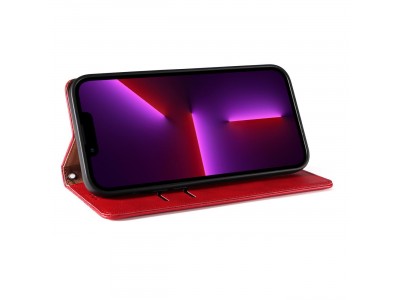 Magnet Strap Wallet Case (�erven�) - Magnetick� pe�a�enkov� puzdro na iPhone 14 Pro Max