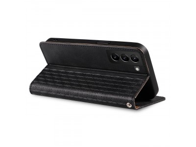 Magnet Strap Wallet Case (ierna) - Magnetick peaenkov puzdro na Samsung Galaxy A23 5G