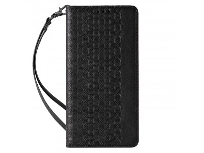 Magnet Strap Wallet Case (ierna) - Magnetick peaenkov puzdro na Samsung Galaxy A34 5G