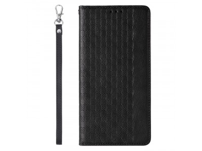 Magnet Strap Wallet Case (�ierna) - Magnetick� pe�a�enkov� puzdro na Samsung Galaxy A34 5G