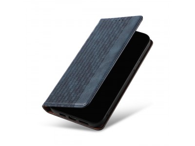 Magnet Strap Wallet Case (modr) - Magnetick peaenkov puzdro na iPhone 14 Pro