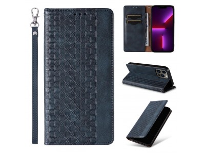 Magnet Strap Wallet Case (modr�) - Magnetick� pe�a�enkov� puzdro na iPhone 14 Pro Max