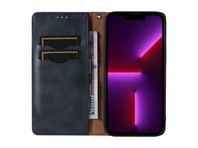 Magnet Strap Wallet Case (modr) - Magnetick peaenkov puzdro na Samsung Galaxy A34 5G