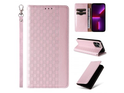 Magnet Strap Wallet Case (ru�ov�) - Magnetick� pe�a�enkov� puzdro na iPhone 14 Pro