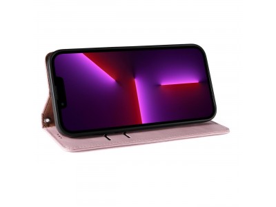 Magnet Strap Wallet Case (ru�ov�) - Magnetick� pe�a�enkov� puzdro na iPhone 14 Pro