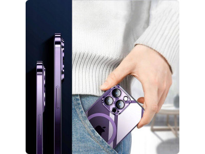 MagShine Ultra Clear (�ierna) � Ochrann� kryt (obal) s podporou MagSafe pre Apple iPhone 15 Pro Max
