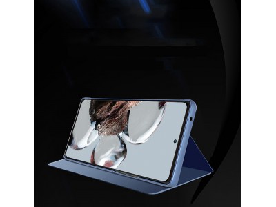 Mirror Standing Cover (�ierna) - Zrkadlov� puzdro pre Clear View Case case for Xiaomi 12T Pro / Xiaomi 12T