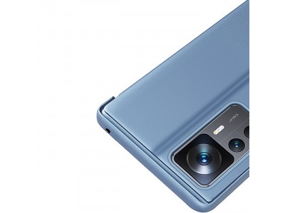 Mirror Standing Cover (ierna) - Zrkadlov puzdro pre Clear View Case case for Xiaomi 12T Pro / Xiaomi 12T