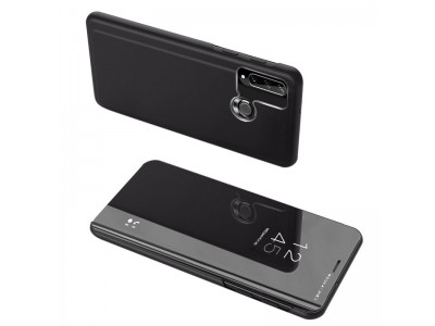 Mirror Standing Cover (čierne) - Zrkadlové puzdro pre Huawei Y6p