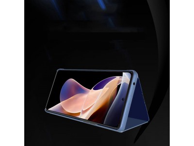 Mirror Standing Cover (ierne) - Zrkadlov puzdro pre Realme 9 Pro