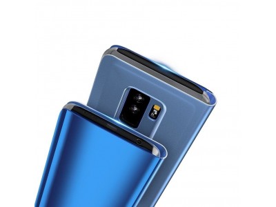 Mirror Standing Cover (ierne) - Zrkadlov puzdro pre Samsung Galaxy A11