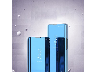 Mirror Standing Cover (ierne) - Zrkadlov puzdro pre Samsung Galaxy A14