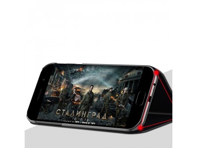 Mirror Standing Cover (�ierne) - Zrkadlov� puzdro pre Samsung Galaxy A20s