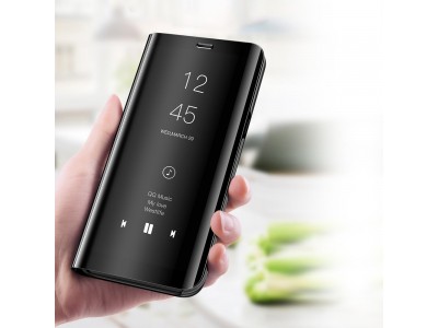 Mirror Standing Cover (�ierne) - Zrkadlov� puzdro pre Samsung Galaxy A20s