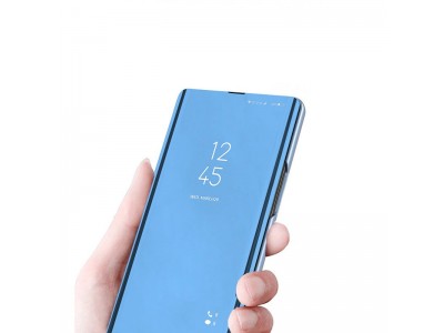 Mirror Standing Cover (ierne) - Zrkadlov puzdro pre Samsung Galaxy A51