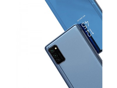 Mirror Standing Cover (ierne) - Zrkadlov puzdro pre Samsung Galaxy A52 5G