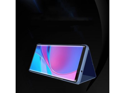Mirror Standing Cover (ierne) - Zrkadlov puzdro pre Samsung Galaxy M53 5G