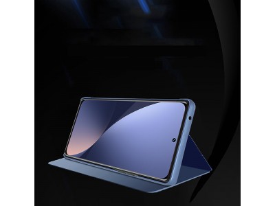 Mirror Standing Cover (ierne) - Zrkadlov puzdro pre Xiaomi 12 Lite