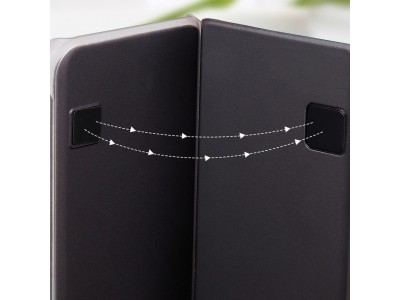 Mirror Standing Cover (ierne) - Zrkadlov puzdro pre Xiaomi Poco X3 NFC