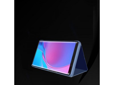 Mirror Standing Cover (ierne) - Zrkadlov puzdro pre Xiaomi Redmi Note 10 5G