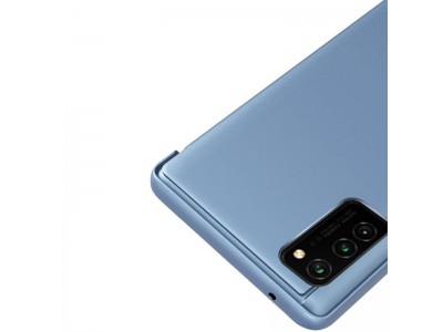 Mirror Standing Cover (modr) - Zrkadlov puzdro pre Samsung Galaxy A02s EU
