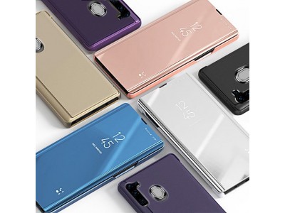 Mirror Standing Cover (modr) - Zrkadlov puzdro pre Samsung Galaxy A11