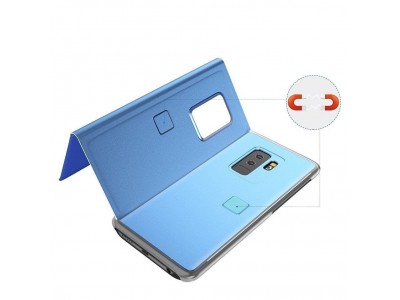 Mirror Standing Cover (modr) - Zrkadlov puzdro pre Samsung Galaxy S10 Lite