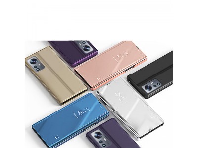 Mirror Standing Cover (modr�) - Zrkadlov� puzdro pre Xiaomi 12 Lite