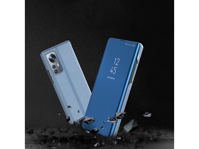 Mirror Standing Cover (modr) - Zrkadlov puzdro pre Xiaomi 12 Lite